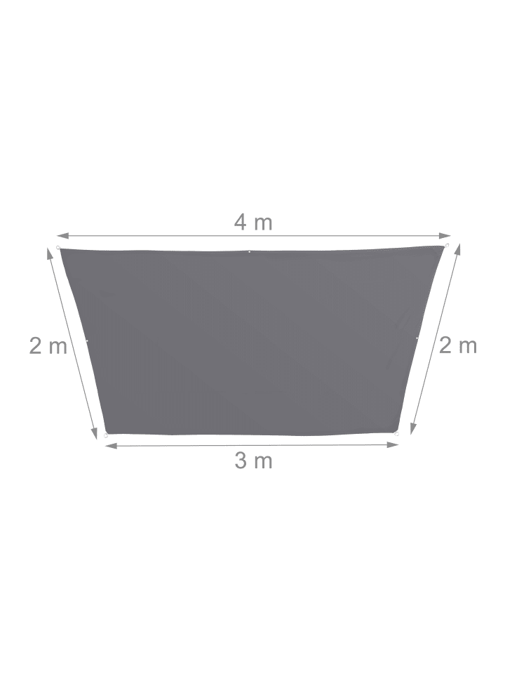 relaxdays Sonnensegel in Grau - 3x4x2x2 m günstig kaufen onesize