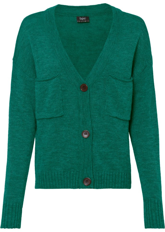 Verkürzte Strickjacke mit großen Taschen