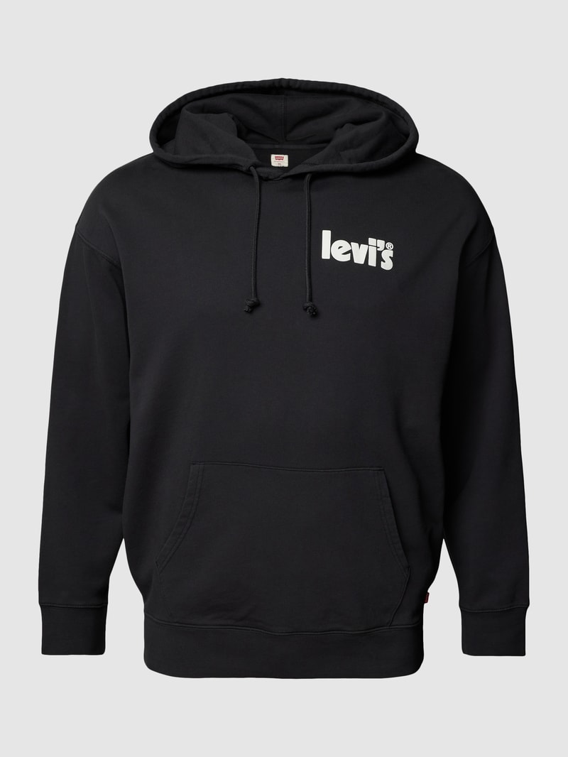 PLUS SIZE Hoodie mit Label-Print in schwarz
