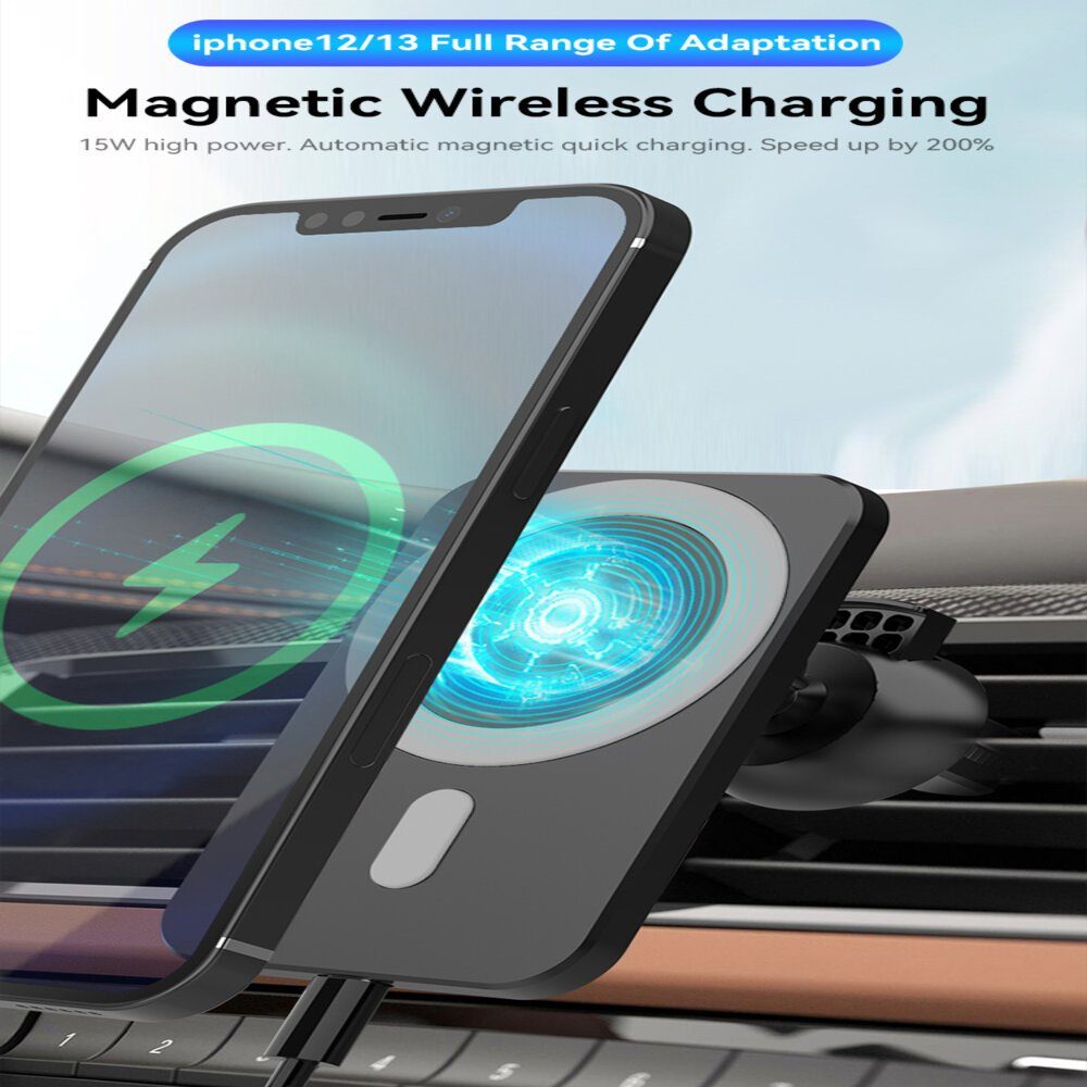 Gravizone Auto MagSafe Wireless Charger iPhone 14 13 12 Pro Max Handyhalterung Elektroauto-Ladegerät