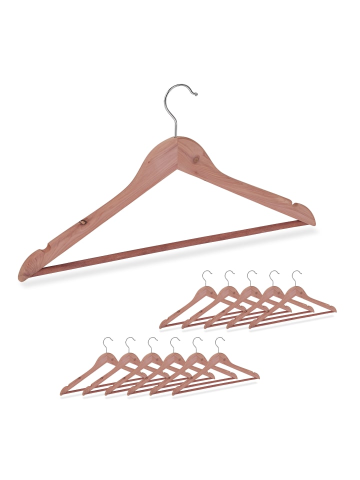 relaxdays 12x Kleiderbügel in Natur günstig kaufen onesize