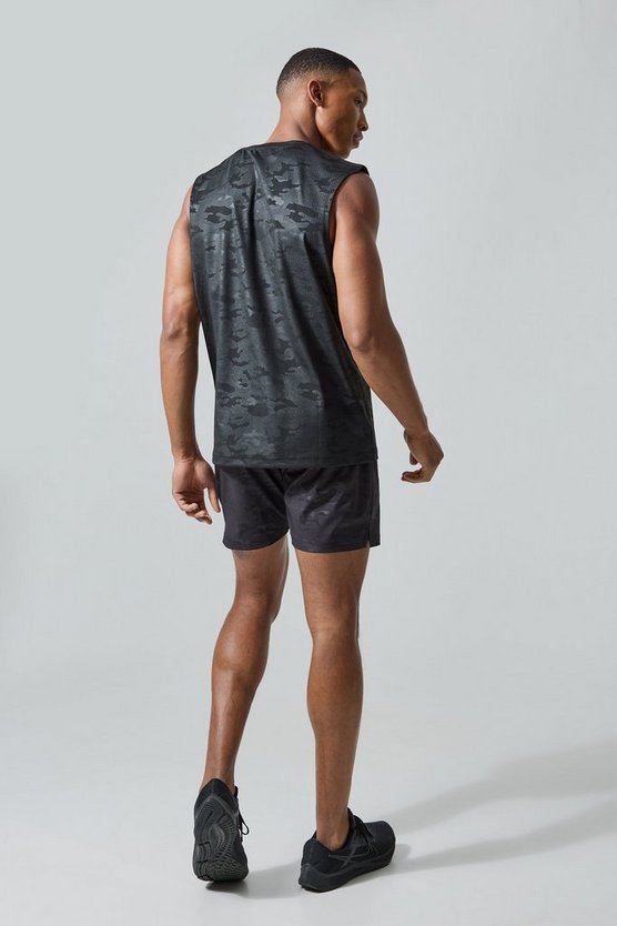 Man Active Camouflage Performance Shorts