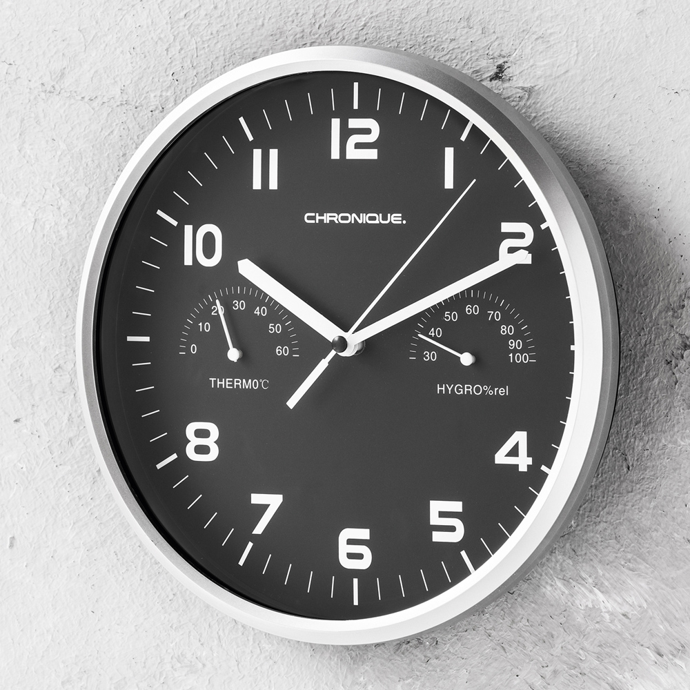 Chronique Quarz-Wanduhr - Schwarz