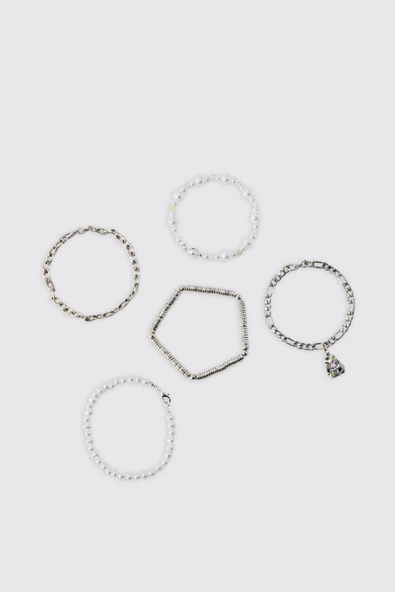 5er-Pack Perlen-Armbänder