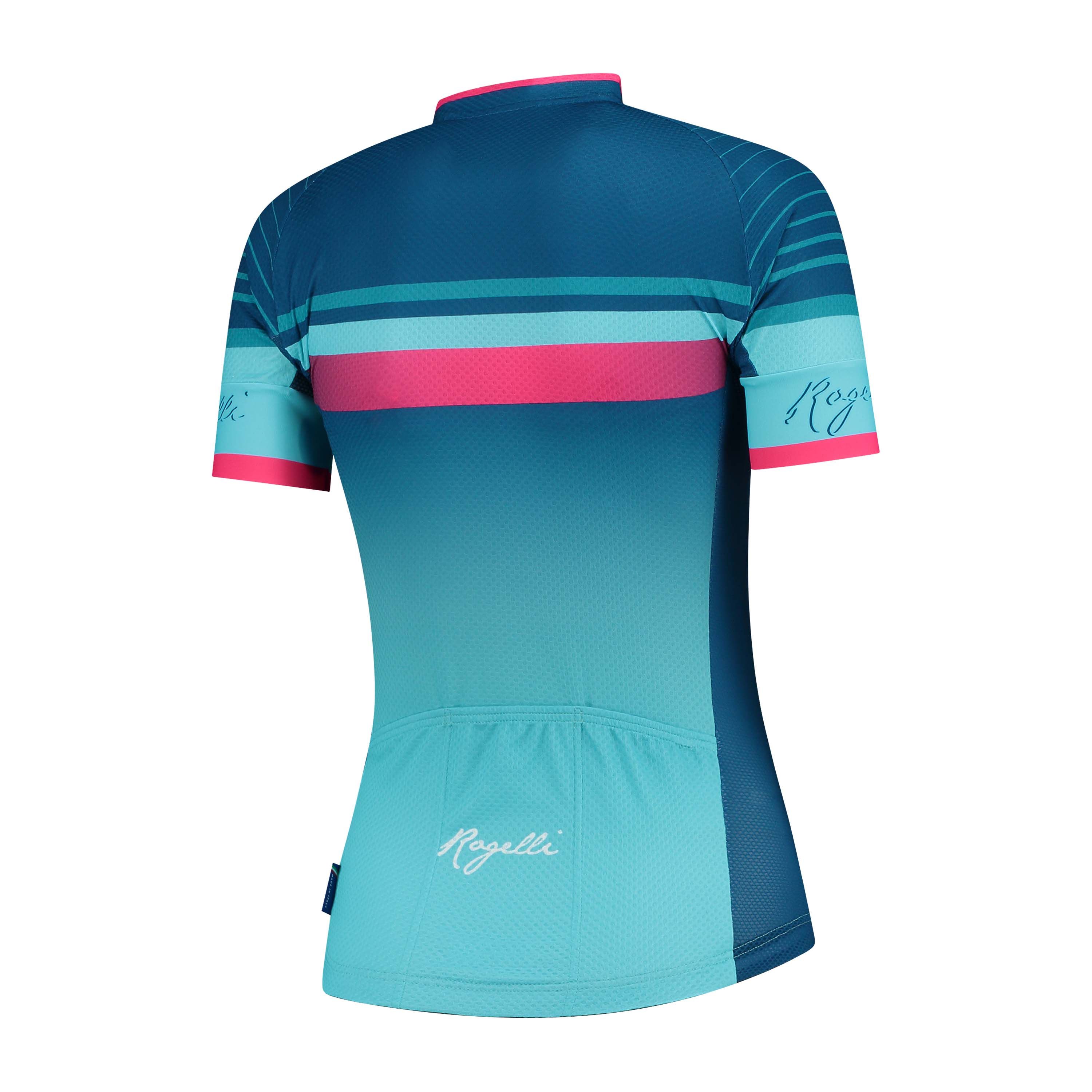Rogelli Impress Blau/Rosa Damen Radtrikot Kurzarm