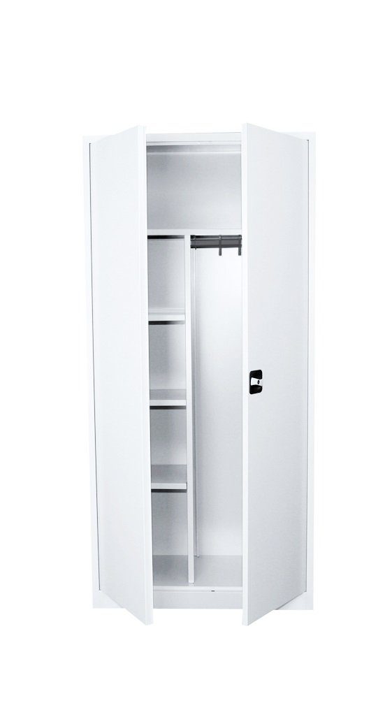 Steelboxx Mehrzweckschrank mit Garderobenteil Spind Kleiderspind 2-türig 180x80x38,3cm (1-St) Komplett montiert, keine Montage notwendig