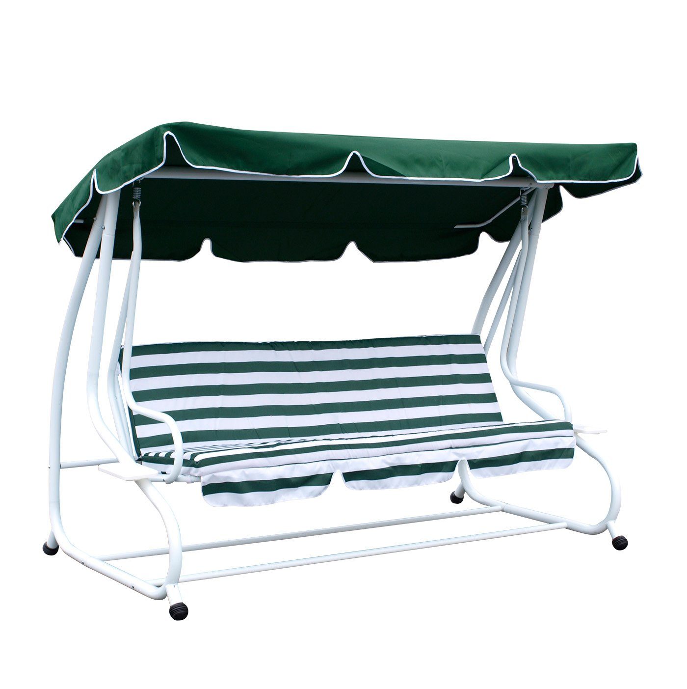 DEGAMO Hollywoodschaukelersatzdach MIAMI, (1-tlg), für 4-sitzer Schaukel 228x120cm, grün mit weißen Kedern