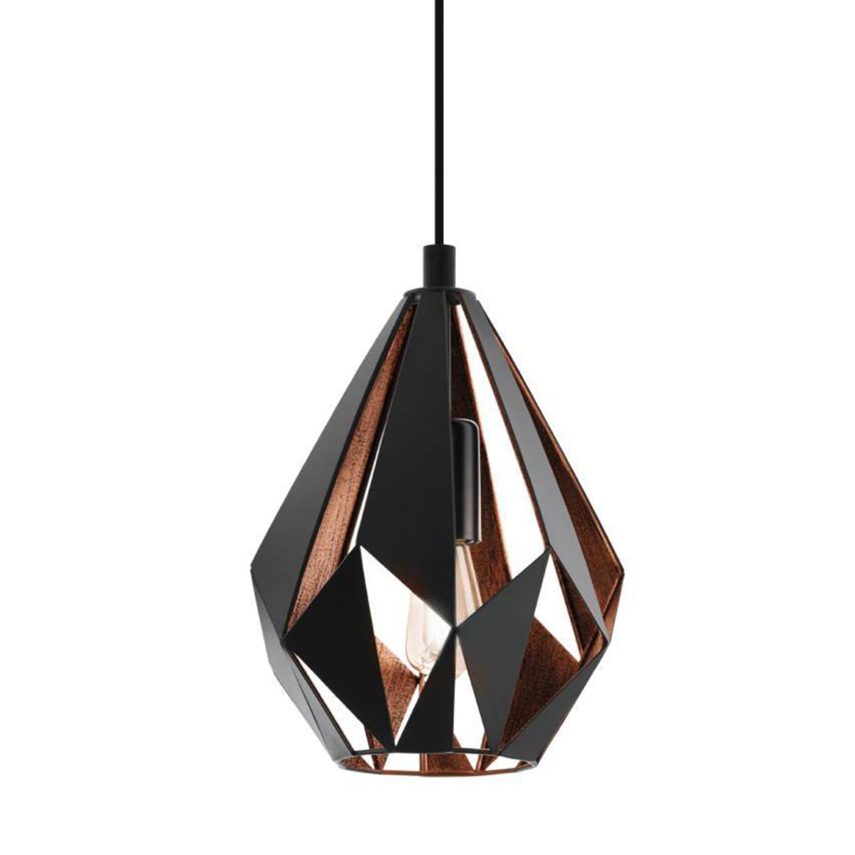 EGLO Pendelleuchte Carlton 1 Mini Schwarz Kupfer