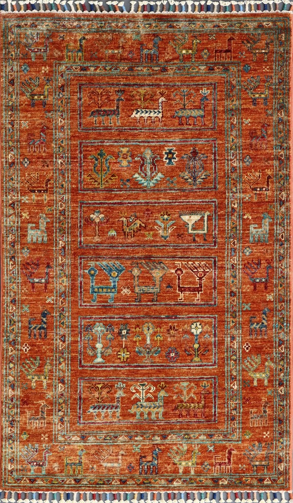 Teppich aus Afghanistan Smaragd 78 x 122 cm