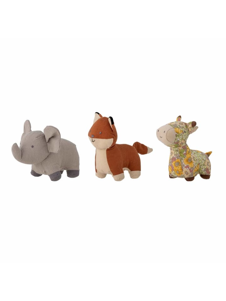 Bloomingville mini Kuscheltier 3er-Set Rafe in Grau | Braun | Bunt günstig kaufen onesize