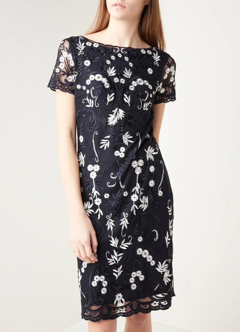 Phase Eight  Floris midi jurk met overlay van kant