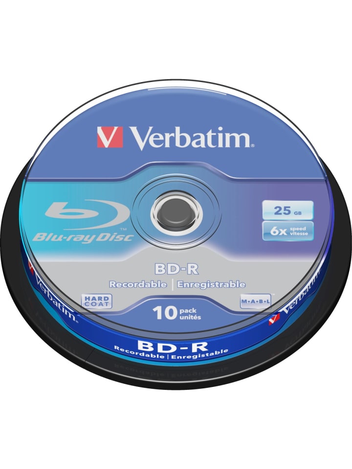 COFI 1453 Verbatim BD-R 25GB/1-6x Cakebox (10 Disc) in Blau günstig kaufen onesize
