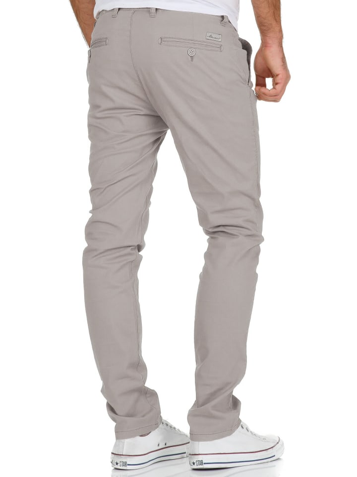 Amaci&Sons Slim Fit Chino mit Stretch ATLANTA in Hellgrau günstig kaufen