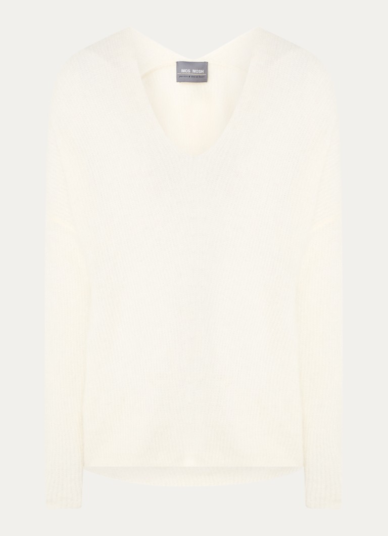 Tricou Mos Mosh MMThora din amestec fin de lână alpaca, cu decolteu în V