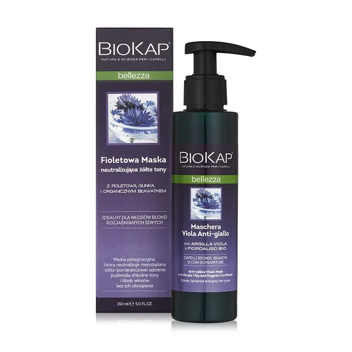 Biokap Bellezza Lilla Maske neutraliserer gule toner