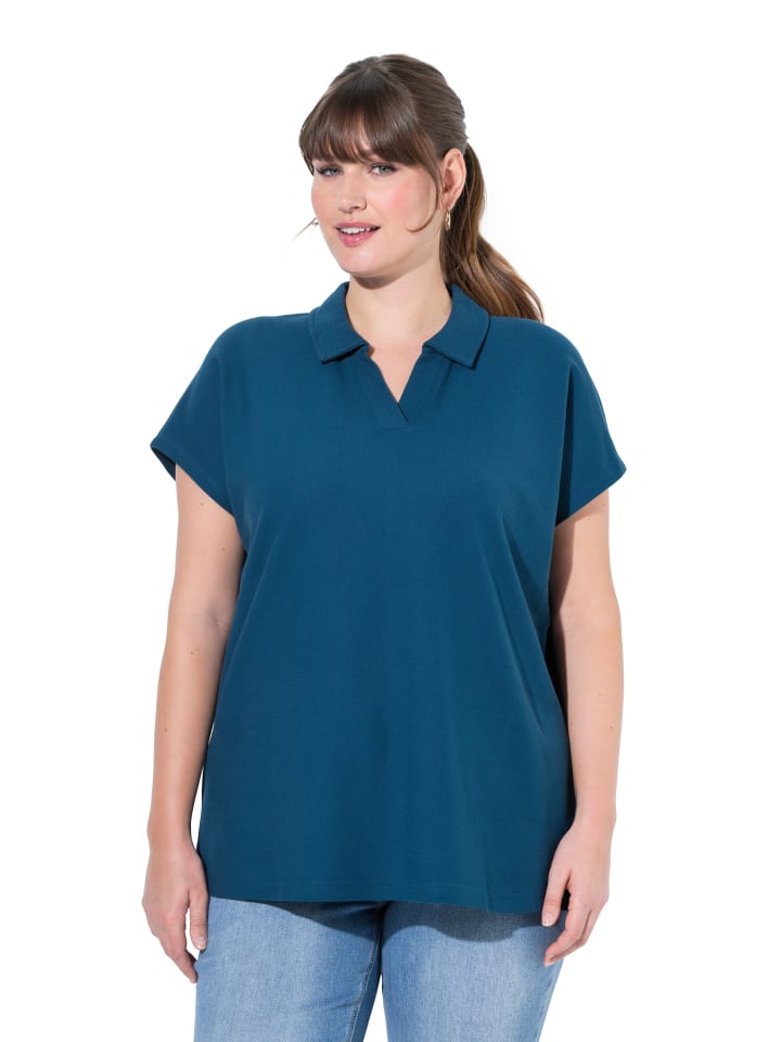 Ulla Popken Poloshirt in petrol günstig kaufen