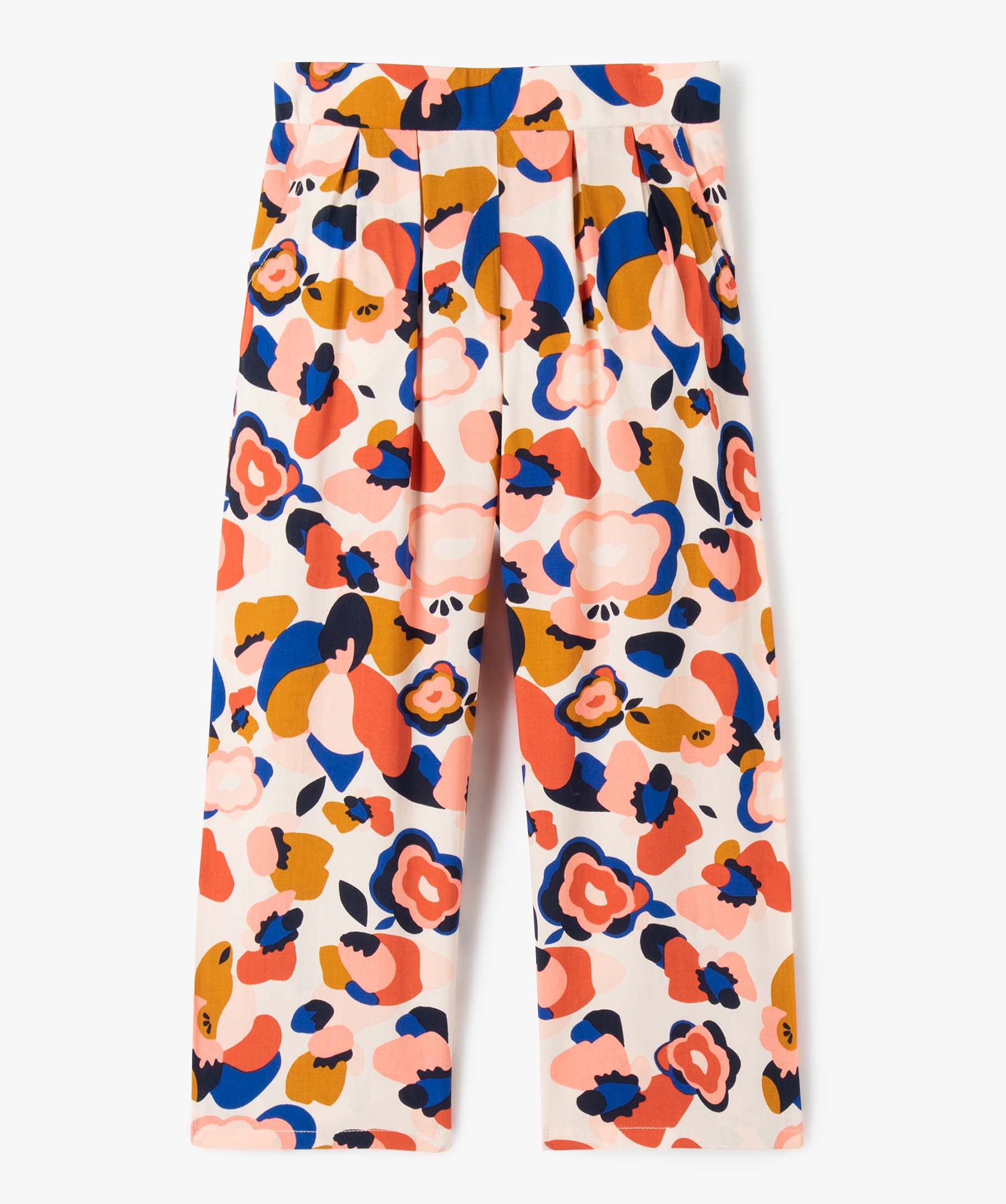 Pantalon fille large et fluide à motifs multicolore | GEMO