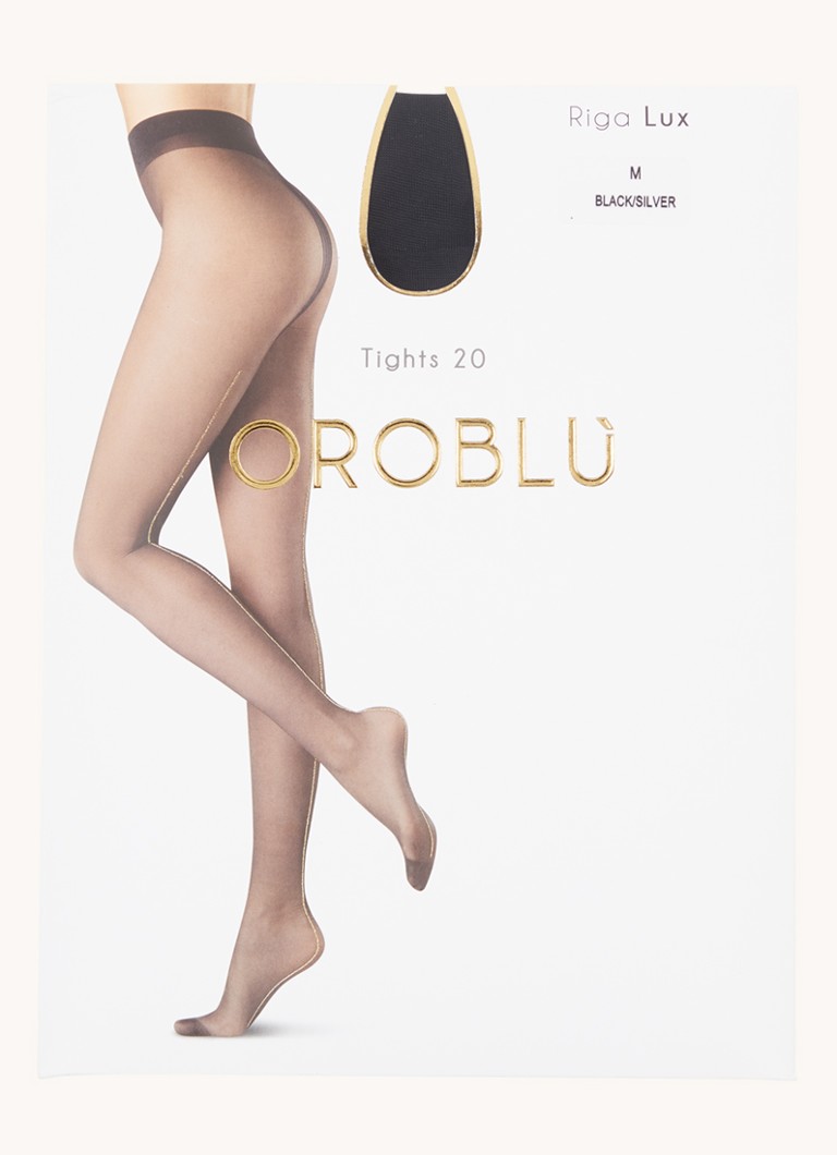 Chiloți Oroblu Riga Lix, 20 denieri, croiți cu garnitură din lurex.