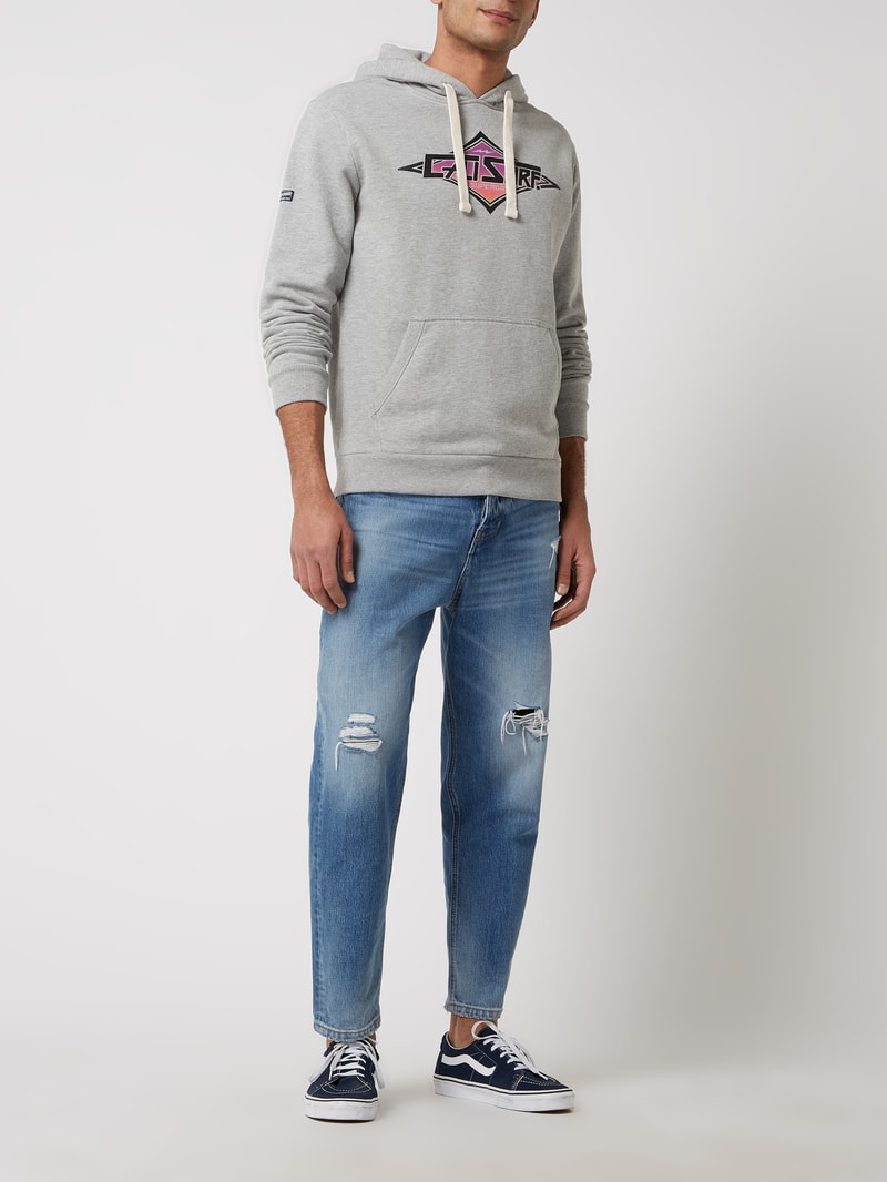 Hoodie aus Baumwolle in hellgrau