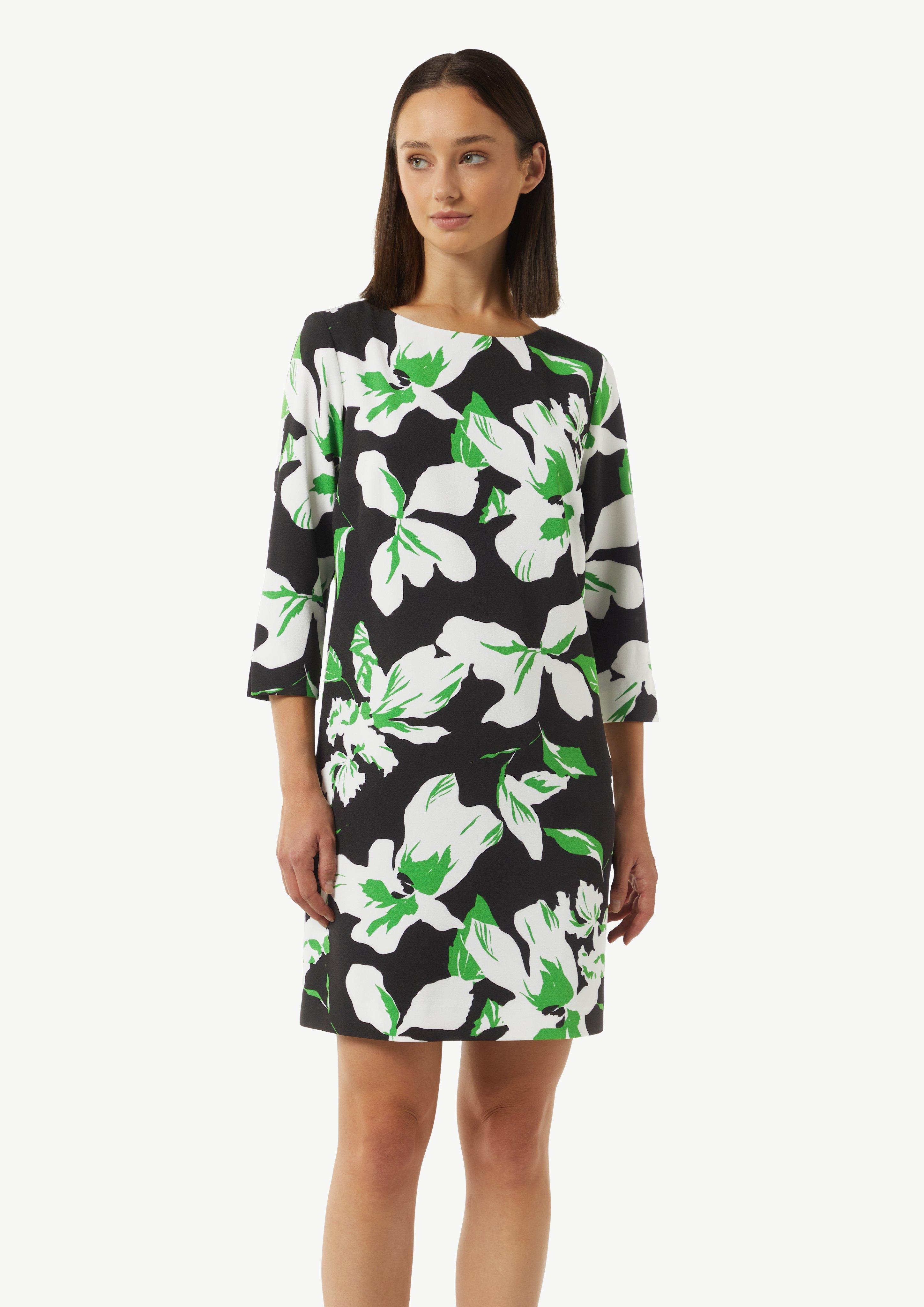 Kurzes Kleid mit All-over-Print - schwarz