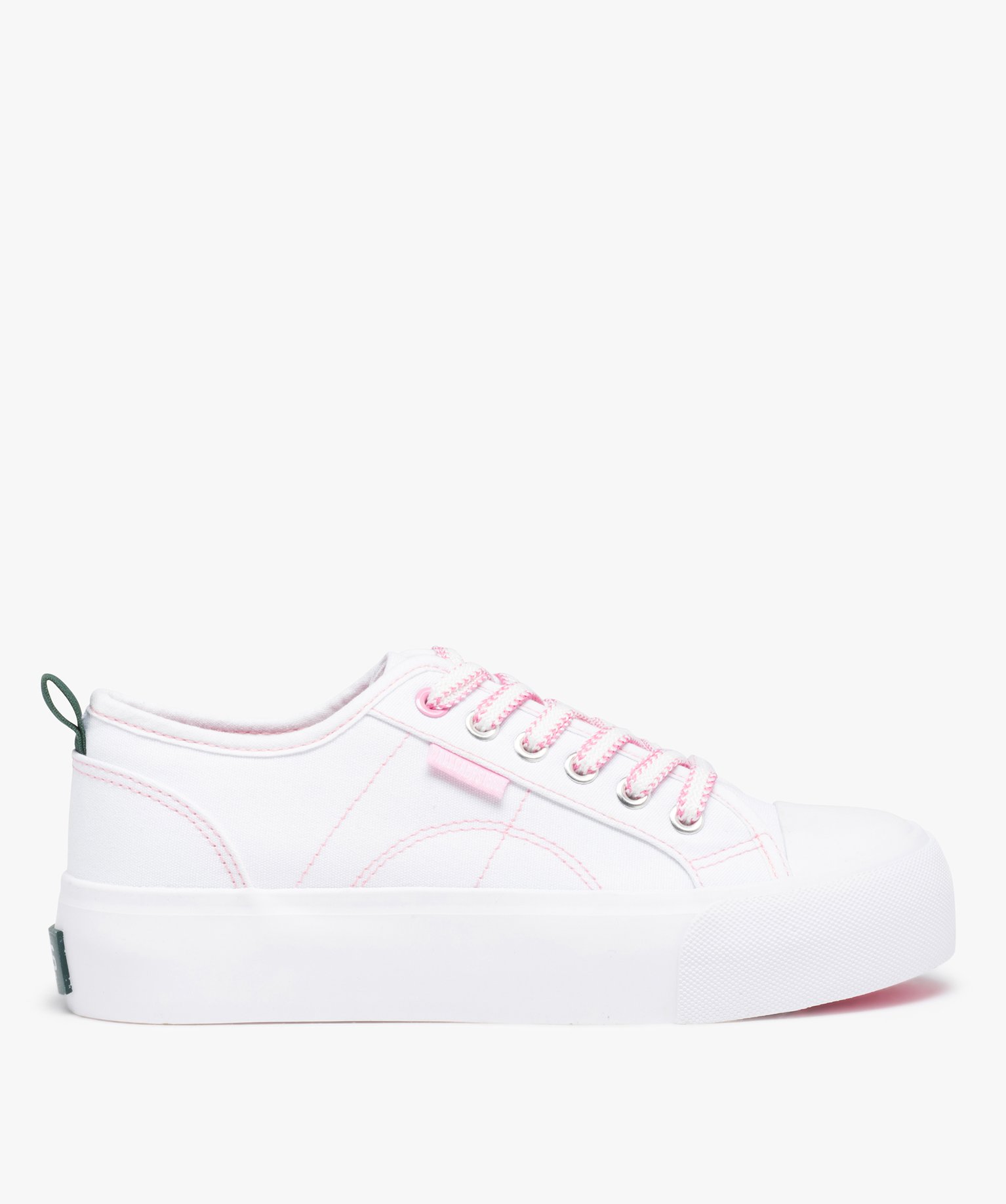 Baskets femme en toile à semelle plateforme – Camps United blanc | GEMO