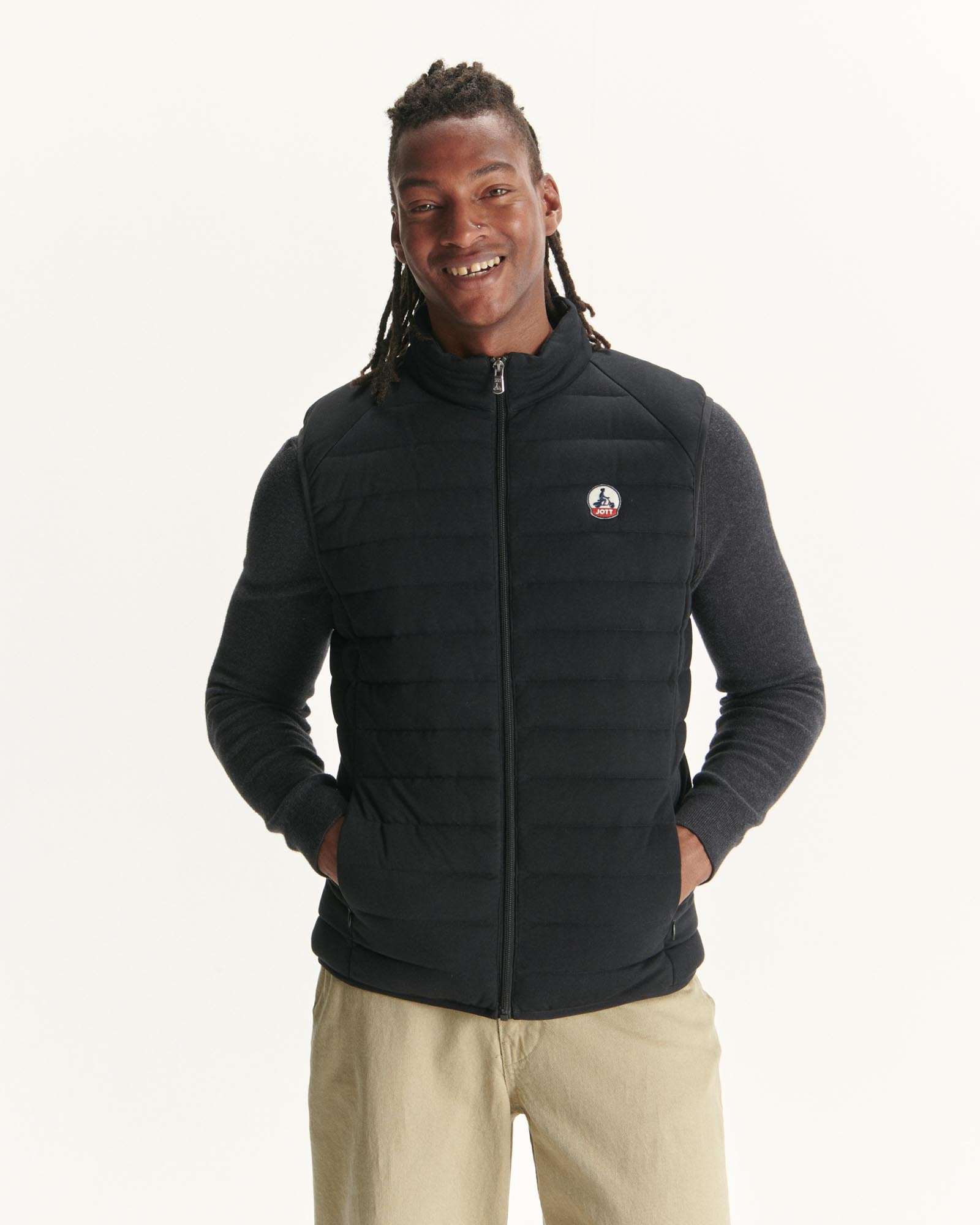 Doudoune sans manches jersey Noir Tom