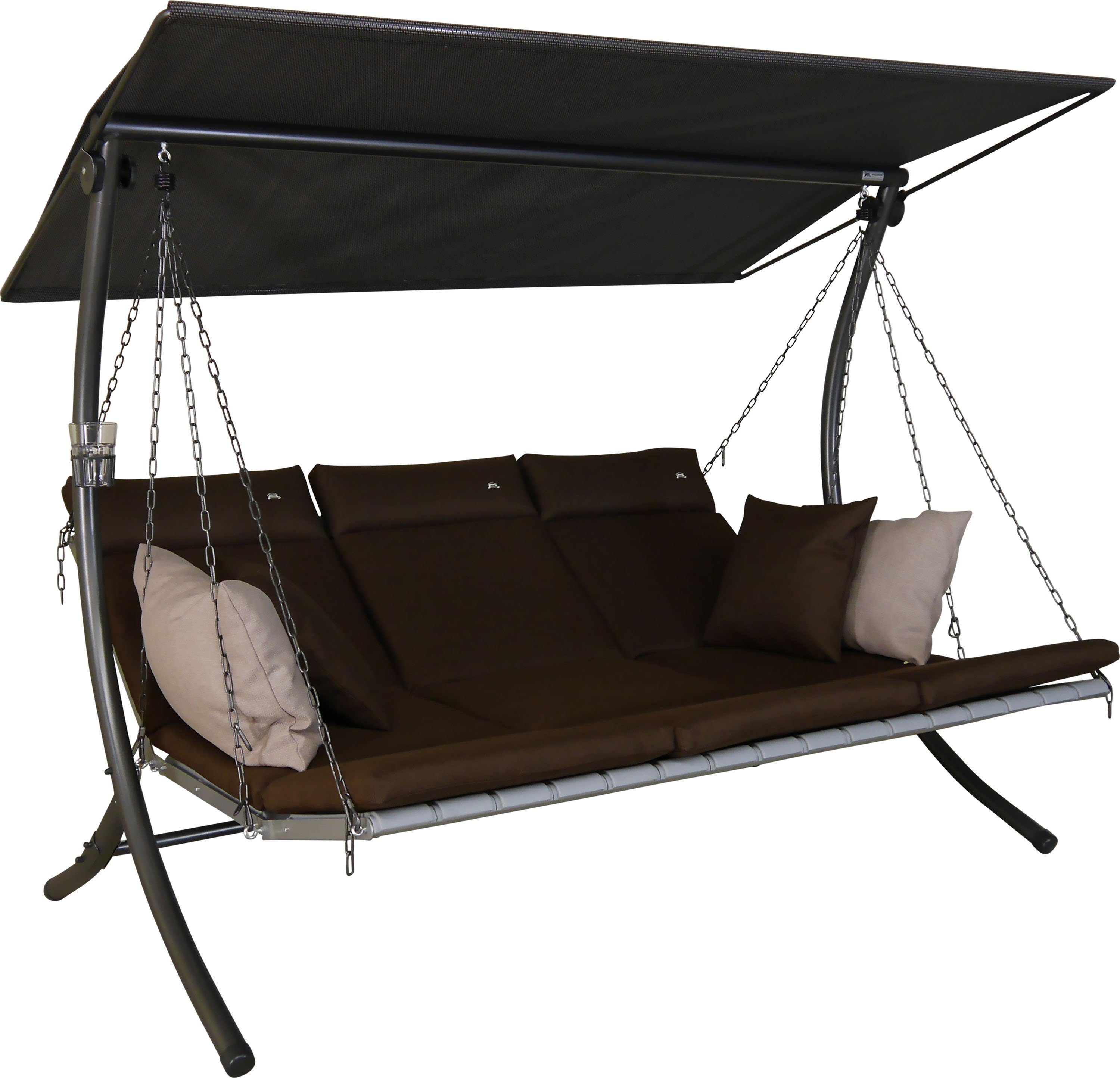 Angerer Freizeitmöbel Hollywoodschaukel Luxus Smart coffee, 3-Sitzer, Bettfunktion, BxTxH: 210x145x160 cm