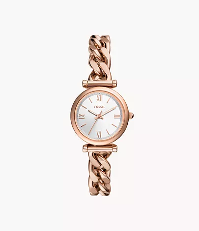 Fossil Uhr Carlie 3-Zeiger-Werk Edelstahl roségoldfarben