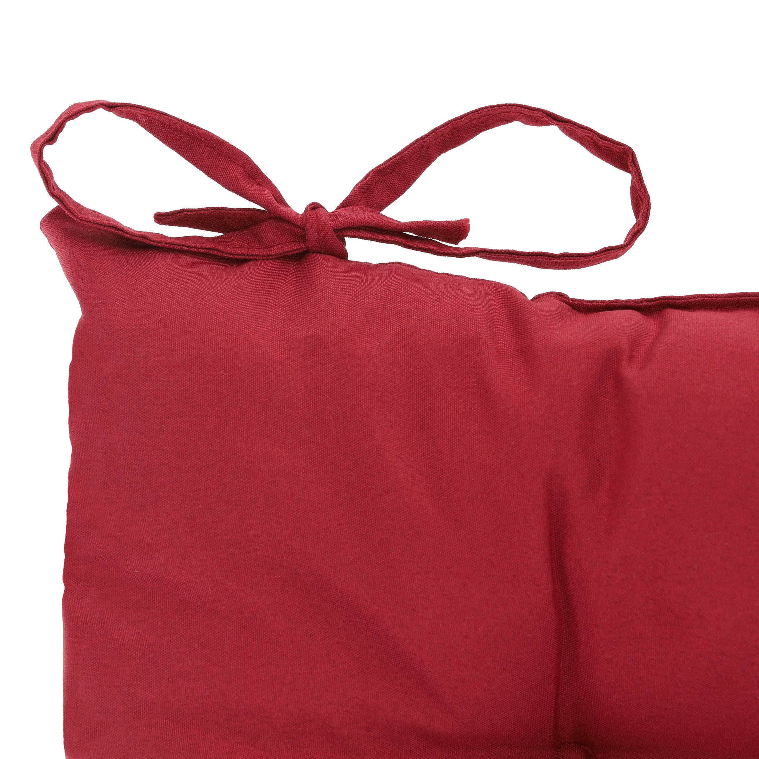 relaxdays Stuhlkissen 4er Set Stuhlkissen rot