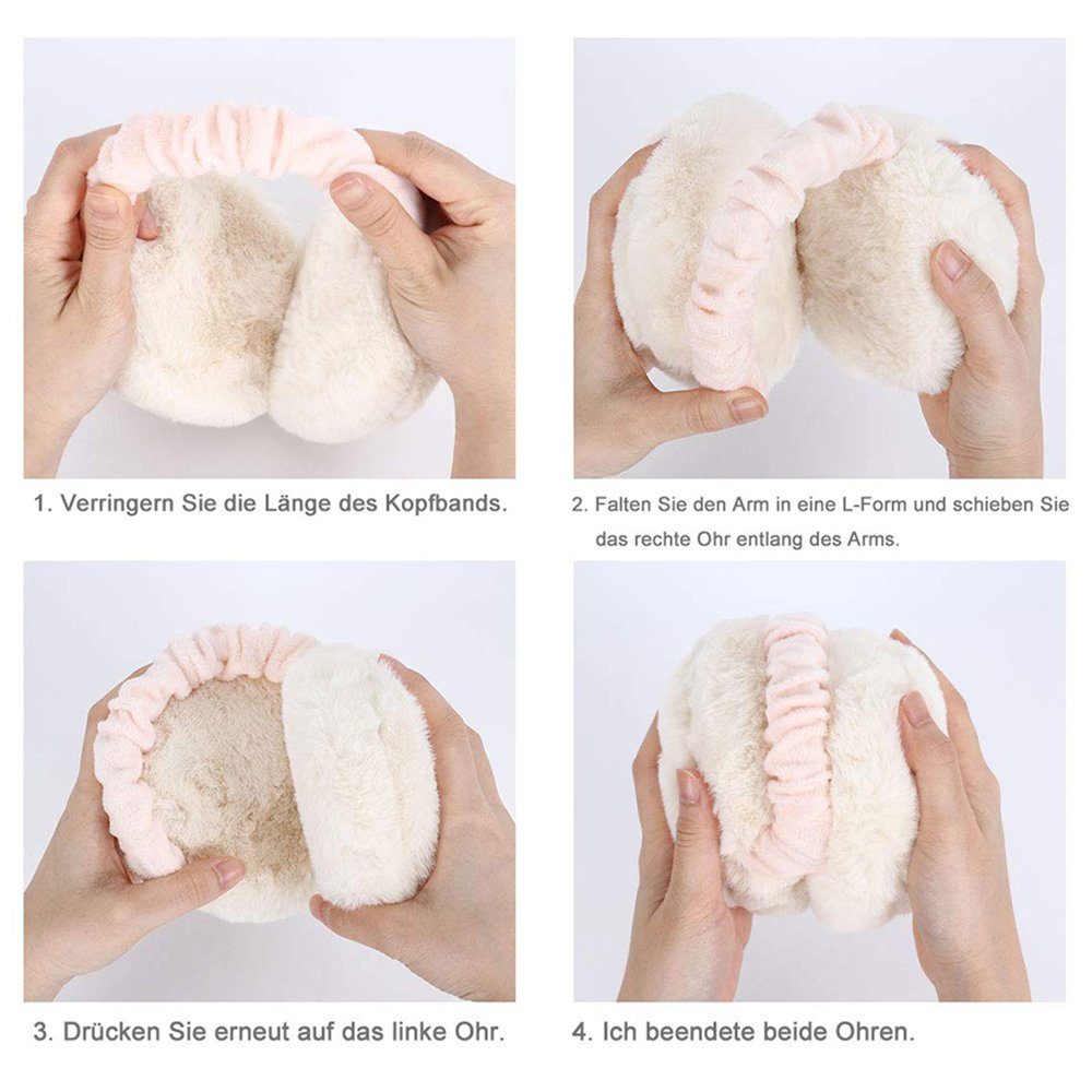 Zeaicos Ohrenwärmer 2pcs-Damen Ohrenschützer - Winter Plüsch Ohrenwärmer Warme Earmuffs