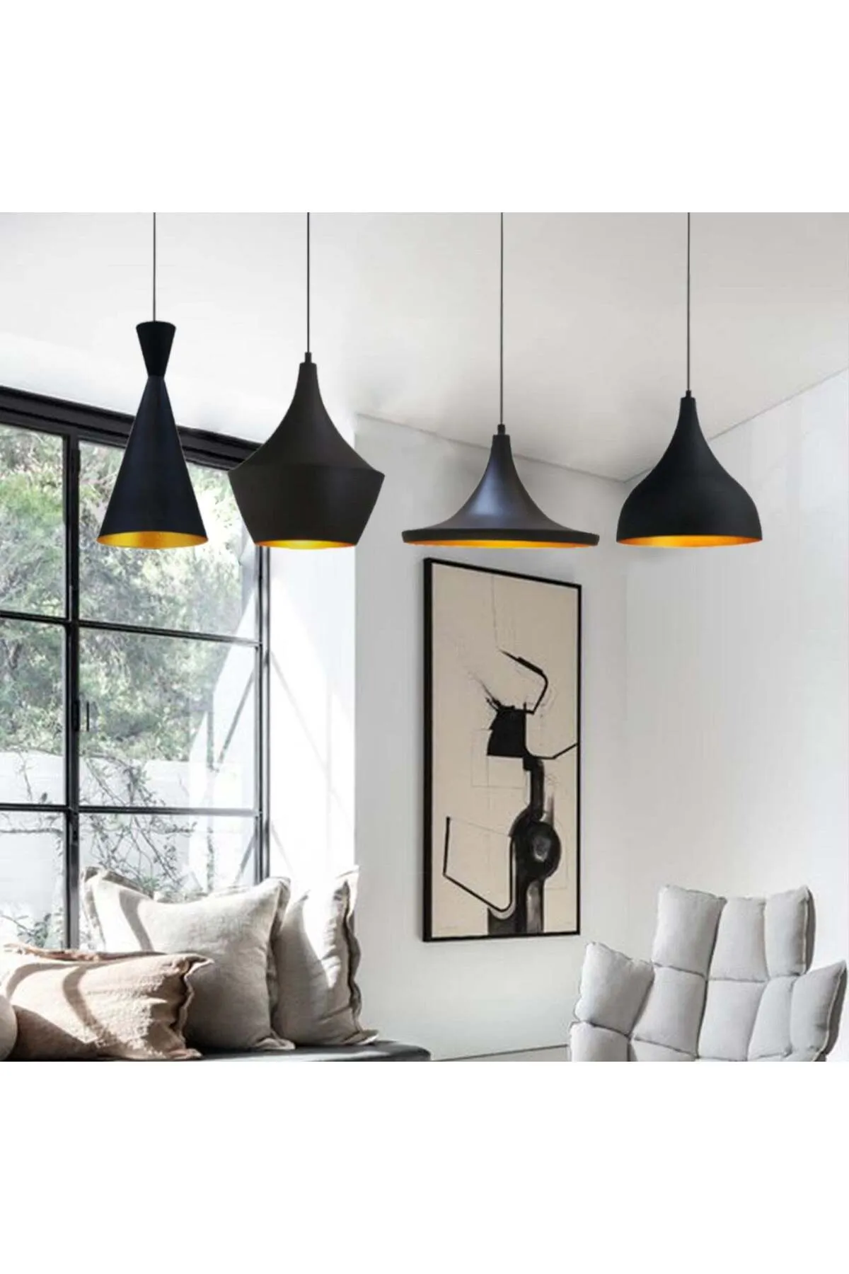 Bamyum  Esstischlampe Hängend 4 Flammig Pendelleuchte Set aus 2-3-4 Pendellampen Hängelampe Pendelleuchte