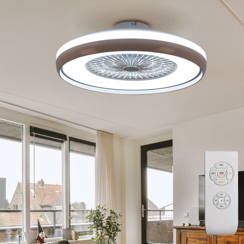 V-TAC Deckenventilator, LED Decken Ventilator Leuchte Fernbedienung Tageslicht Lampe