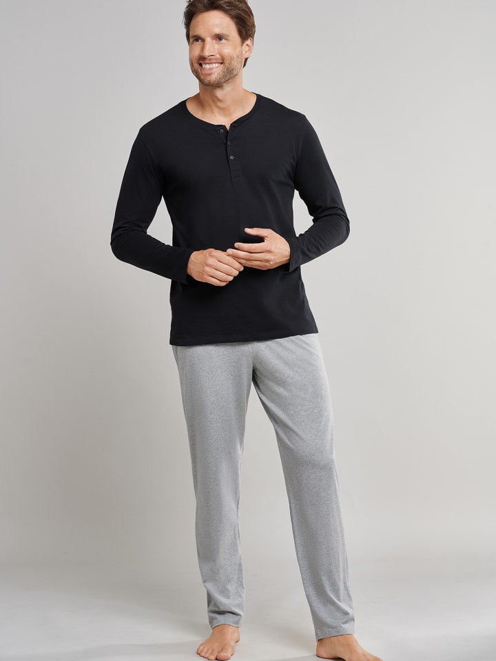 Schiesser Lange Pyjamahose Mix & Relax in Grau günstig kaufen