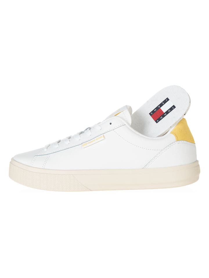 Tommy Hilfiger Shoes Leder-Sneakers in Weiß günstig kaufen