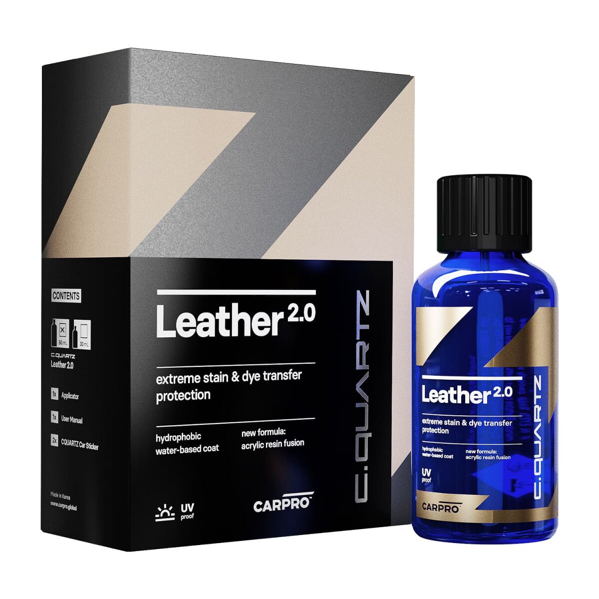 CarPro CQUARTZ Leather 2.0 Lederversiegelung Kit 50ml