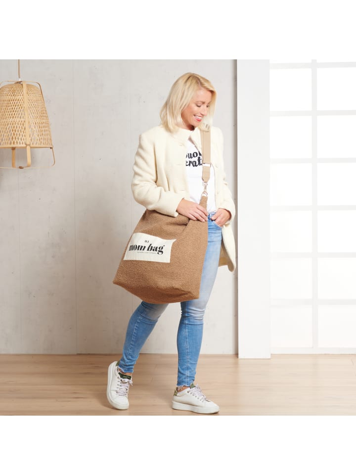 nordic coast company  Mom Bag Wickeltasche Teddy Beige günstig kaufen onesize