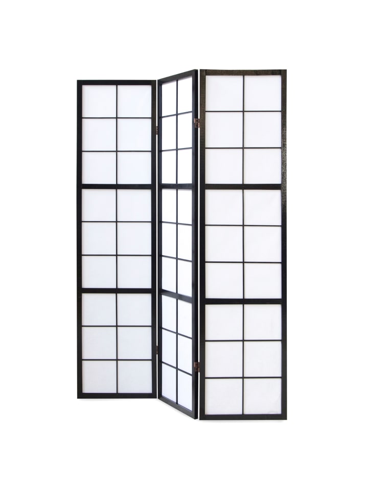 Homestyle4u 3-tlg. Paravent Shoji in Schwarz 132x175 günstig kaufen onesize