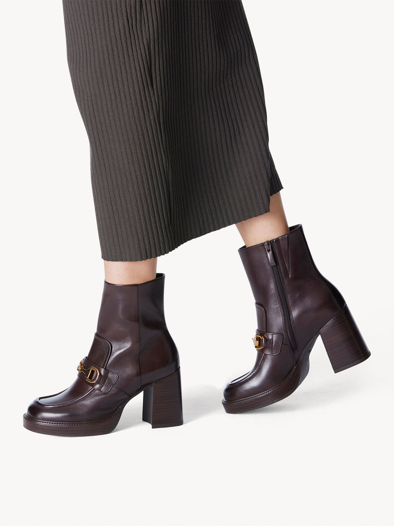 Bottine en cuir - marron
