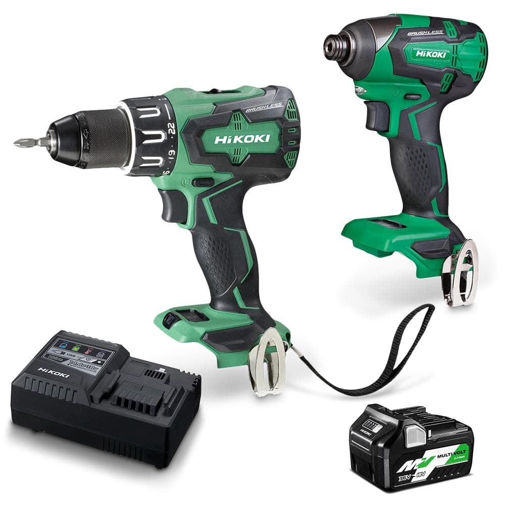 Conjunto combinado HIKOKI 18V MultiVolt de 2 peças: 1 x 2,5 Ah/5,0 Ah KC18DBSL(H4Z)