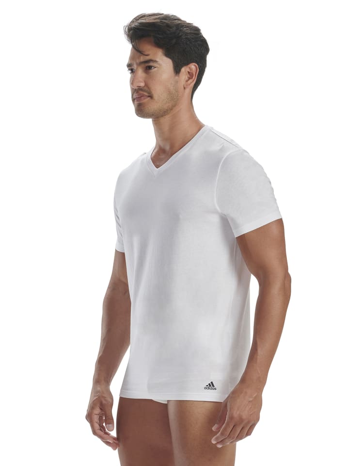 adidas T-Shirt V-NECK in Weiß günstig kaufen