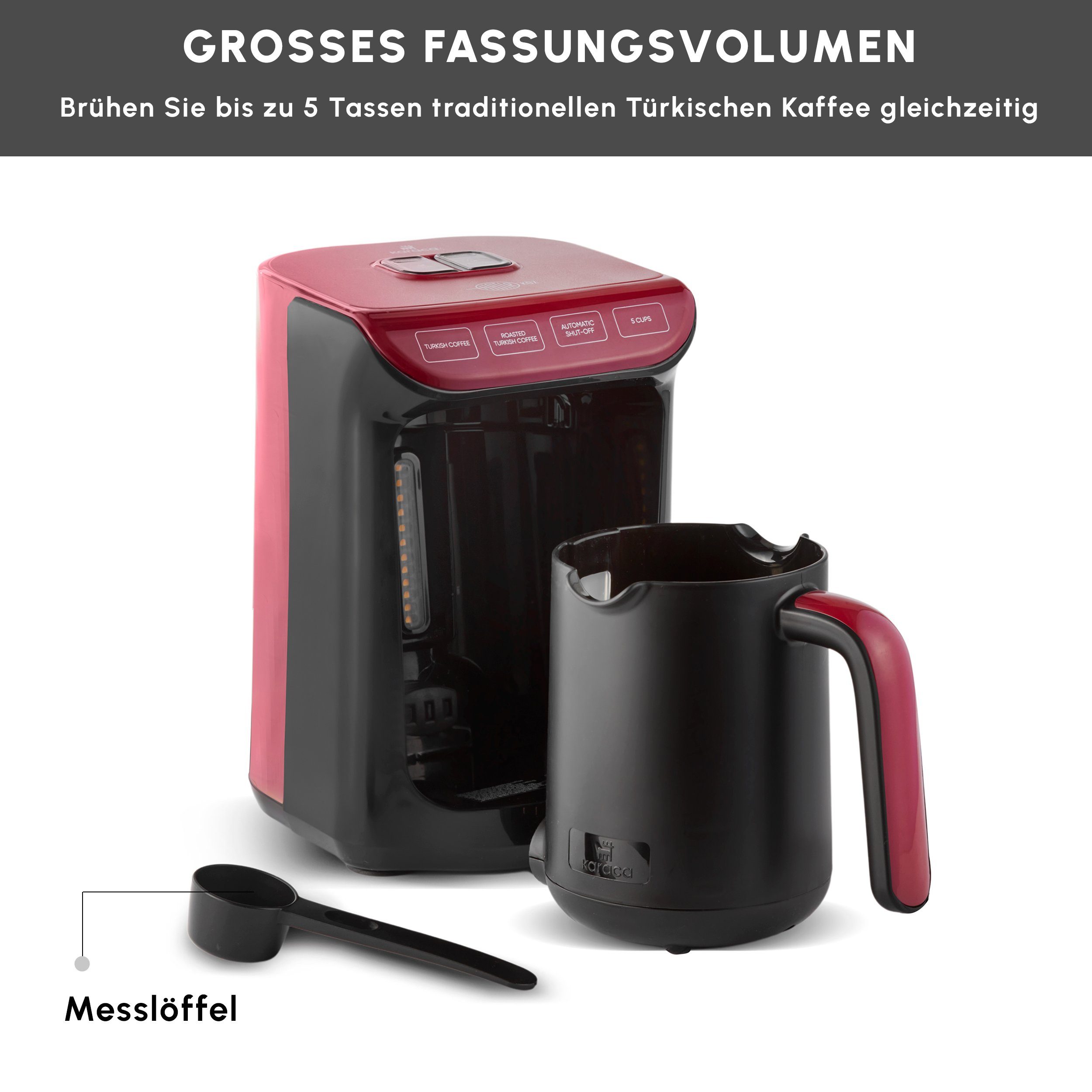 Karaca Espressomaschine Hatır Roast Türkische Kaffeemaschine Rot