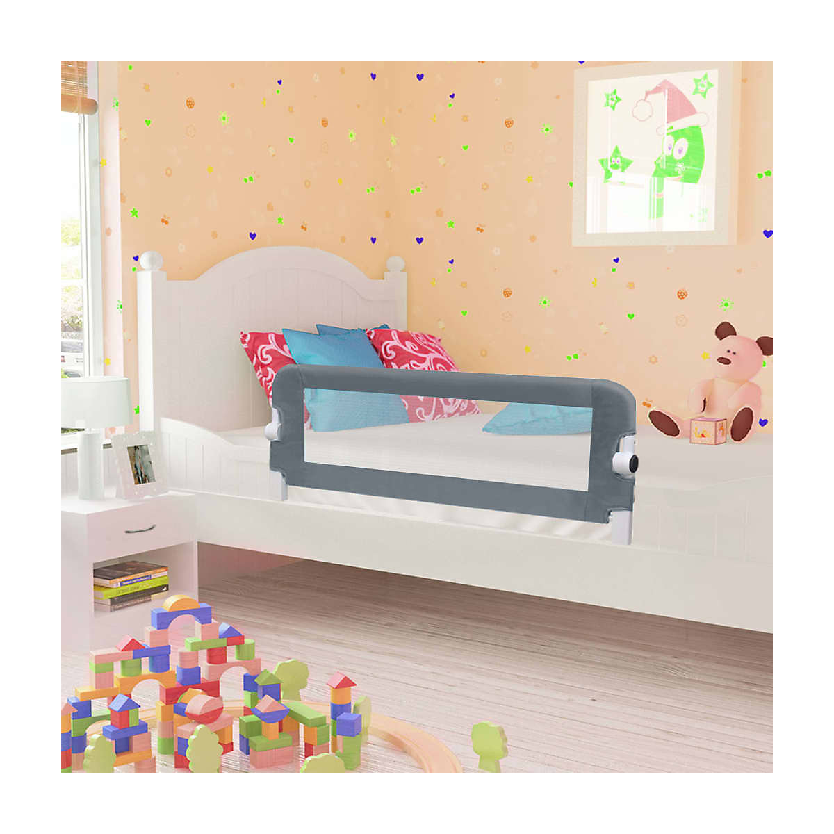 Kleinkind-Bettschutzgitter Grau 102x42 cm Polyester