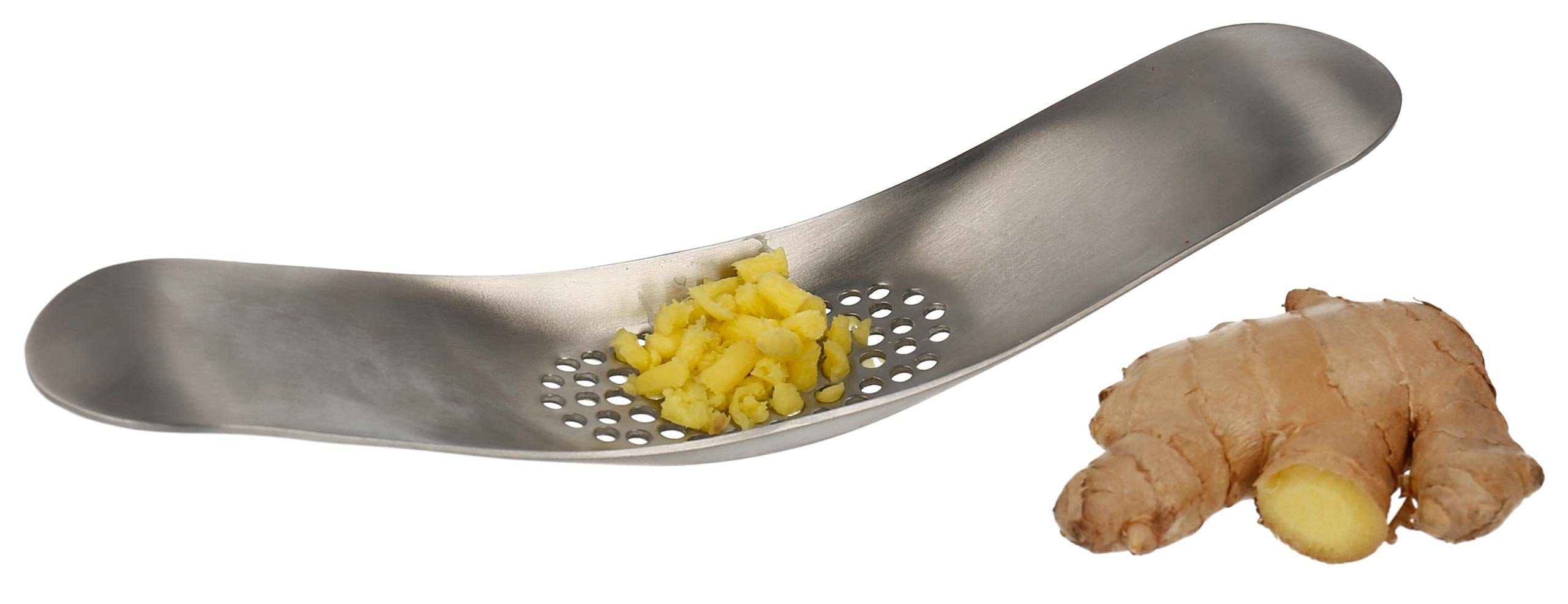 Lantelme Knoblauchpresse Knoblauchbrett Knoblauchwippe Edelstahl (1 St), Edelstahl, Knoblauch- und Ingwerpresse
