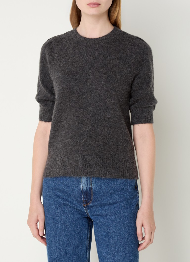Selected Femme Lulu fine-knit top in alpaca wool blend with mixed design