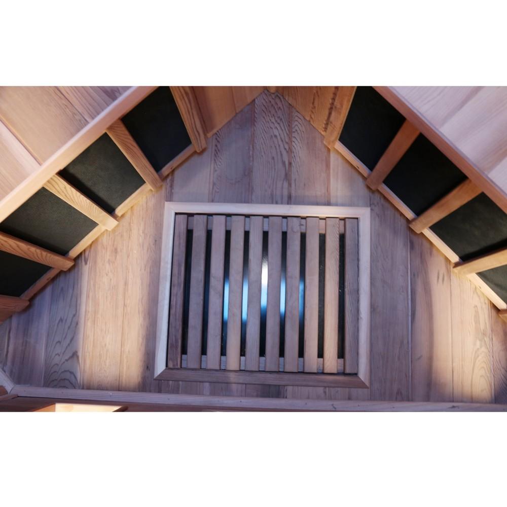Dewello Infrarotkabine Infrarotsauna LAKEFIELD PRO Hemlock/ Zeder 140cm x 140cm x 190cm Duo Strahler
