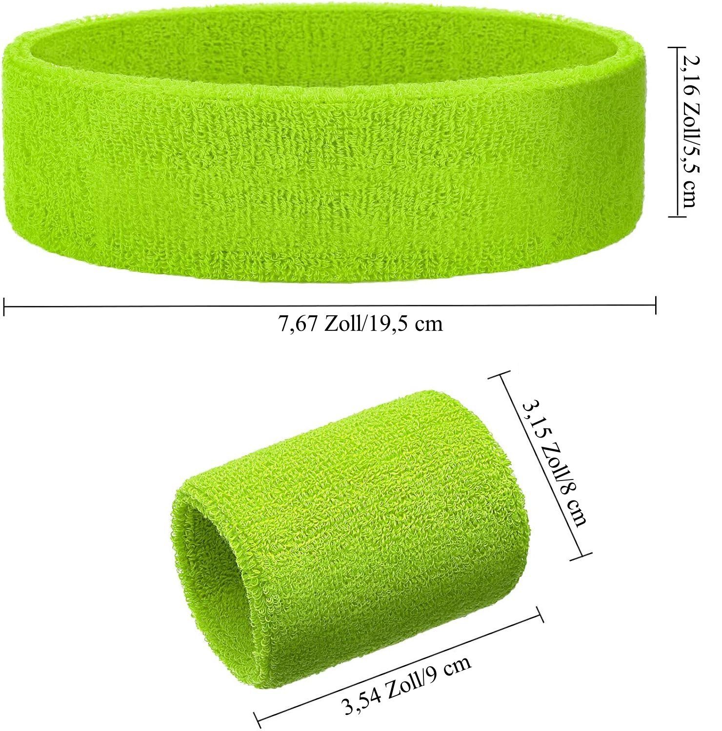 Opspring Schweißband 2-teiliges Sport-Stirnband und 4-teilige Armbänder, Schweißbänder-Set