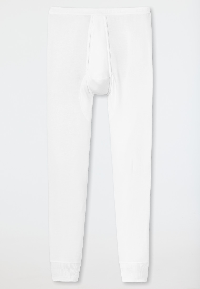 Unterhose lang mit Eingriff weiß - Original Feinripp