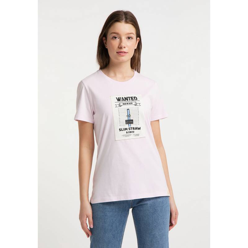 SOMWR T-Shirt With Square Aqua Bottle Print T-Shirt Damen