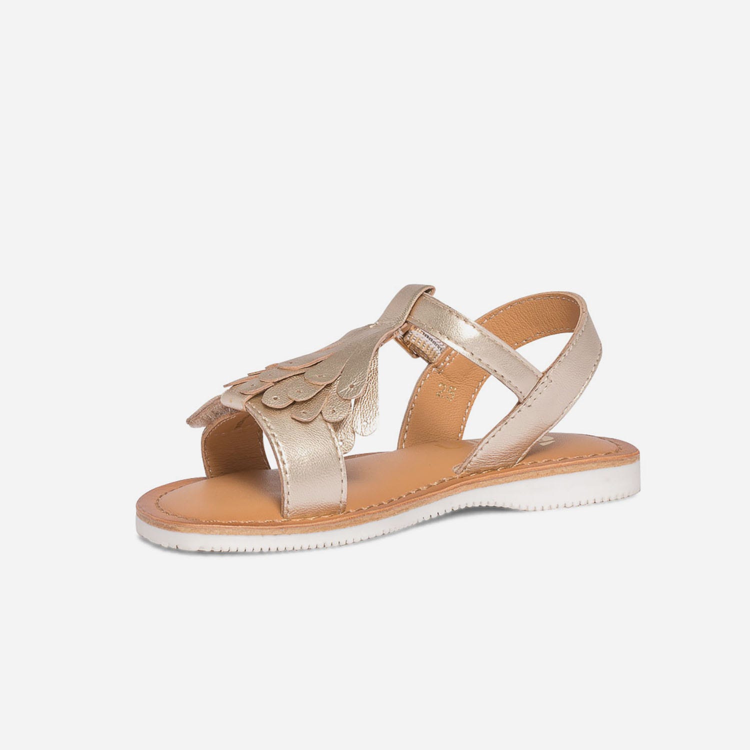 Sandale or en cuir avec décors amovibles