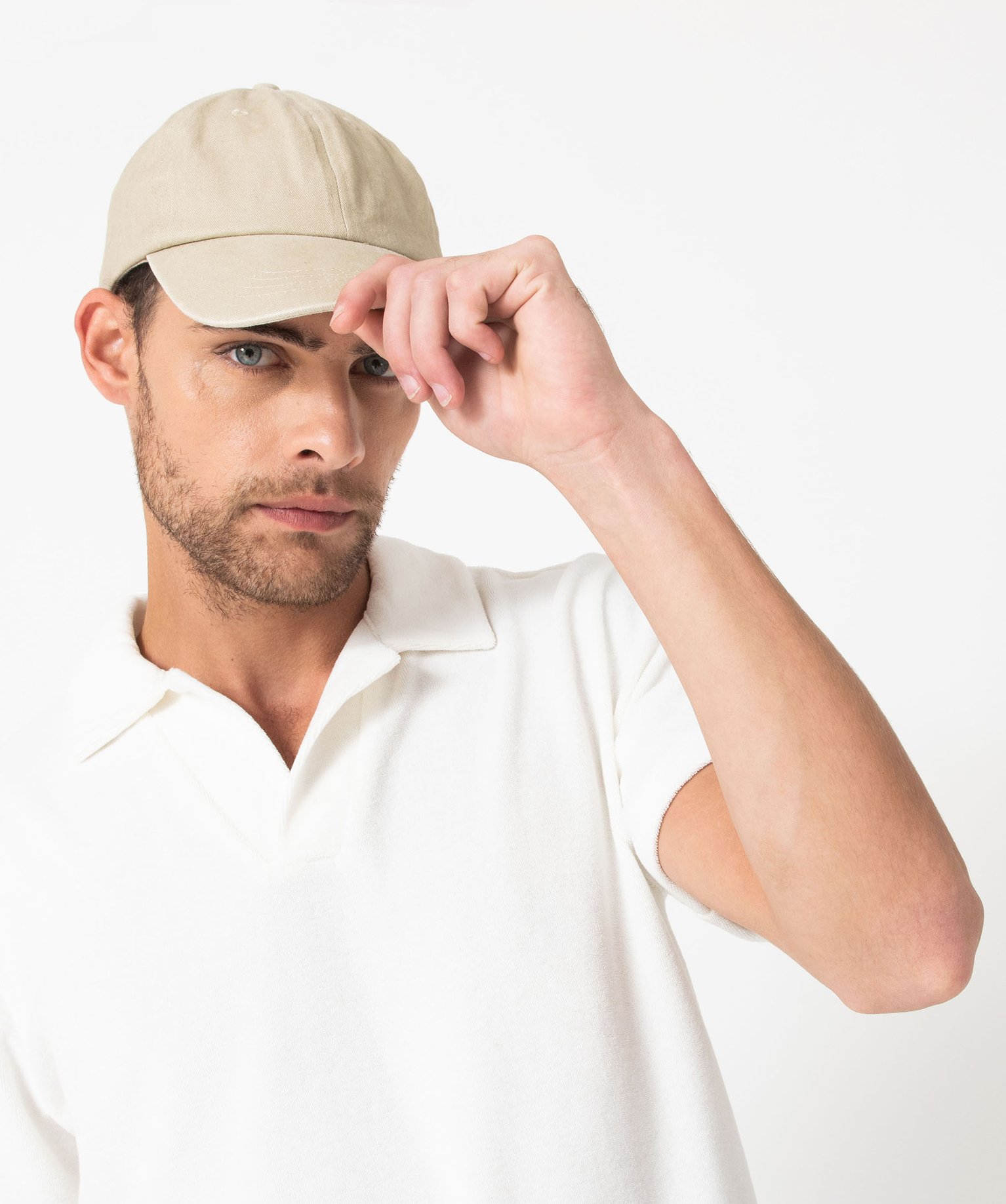 Polo manches courtes en éponge homme blanc | GEMO